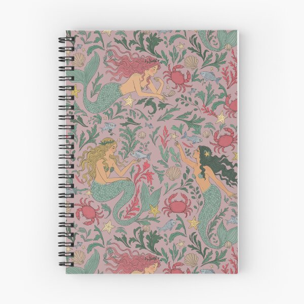 Item preview, Vintage Mermaids in Ocean Pink designed and sold by dmitterhofer.