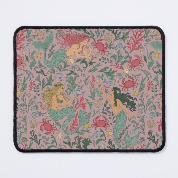 Item preview, Vintage Mermaids in Ocean Pink designed and sold by dmitterhofer.