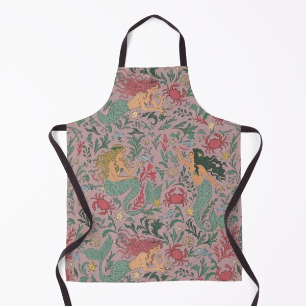 Item preview, Vintage Mermaids in Ocean Pink designed and sold by dmitterhofer.