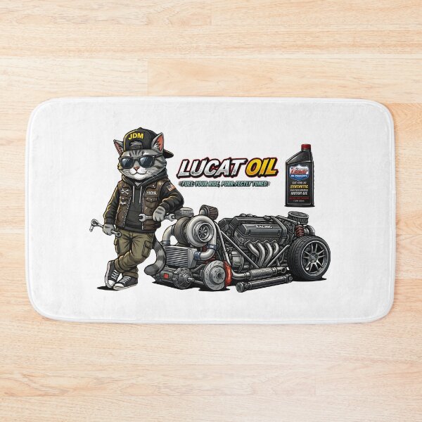 Item preview, Funny Mechanic Cat - Lucat Oil Performance Tuning designed and sold by abdosArts1.