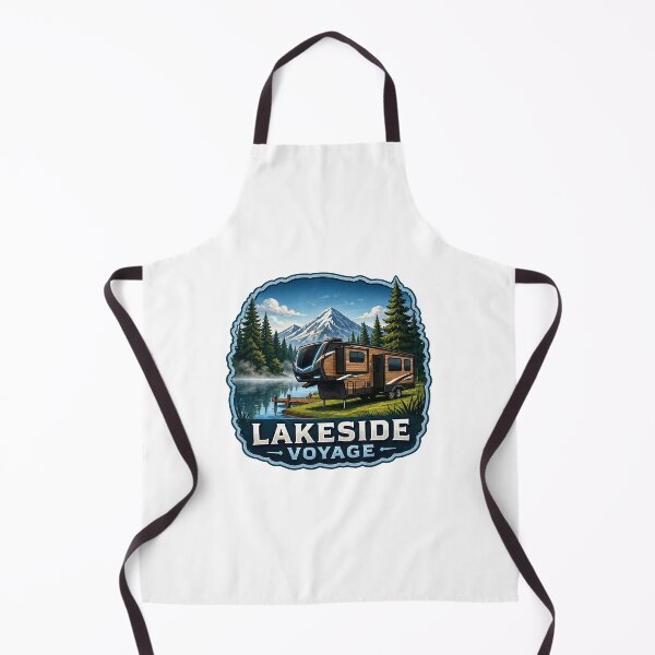 Item preview, Lakeside Voyage Fifth Wheel RV Art - Scenic Mountain Lake Camping Design designed and sold by SasquatchTrail.
