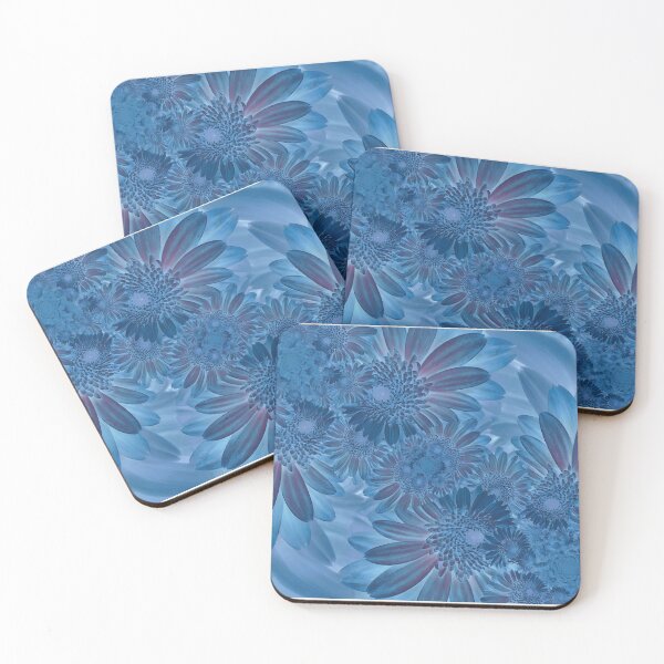 Item preview, Fractal Bloom Symphony – Abstract Mums in Blue designed and sold by Photo Decor Company LLC.