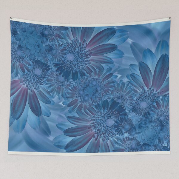 Item preview, Fractal Bloom Symphony – Abstract Mums in Blue designed and sold by Photo Decor Company LLC.