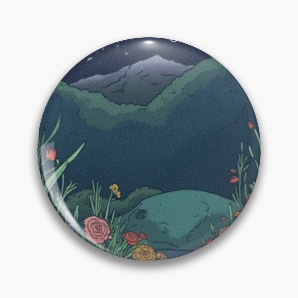 Item preview, Dreamy Full Moon Mountain Cottagecore Botanical Art designed and sold by MoonAndMossStudio.