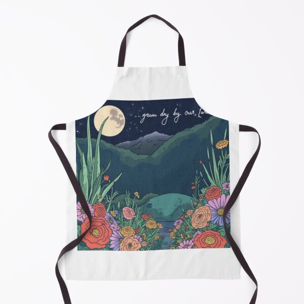 Item preview, Dreamy Full Moon Mountain Cottagecore Botanical Art designed and sold by MoonAndMossStudio.