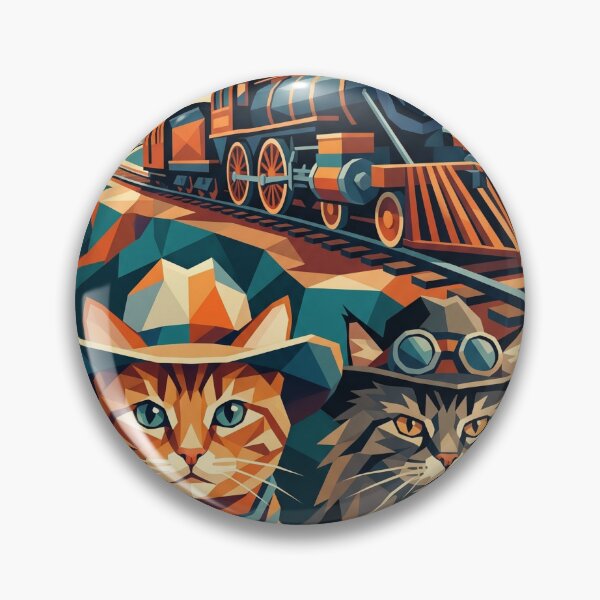 Item preview, Back to the Future III Cats – Wild West Geometric Art designed and sold by TheCoolCatsMx.