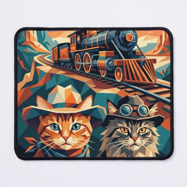 Item preview, Back to the Future III Cats – Wild West Geometric Art designed and sold by TheCoolCatsMx.