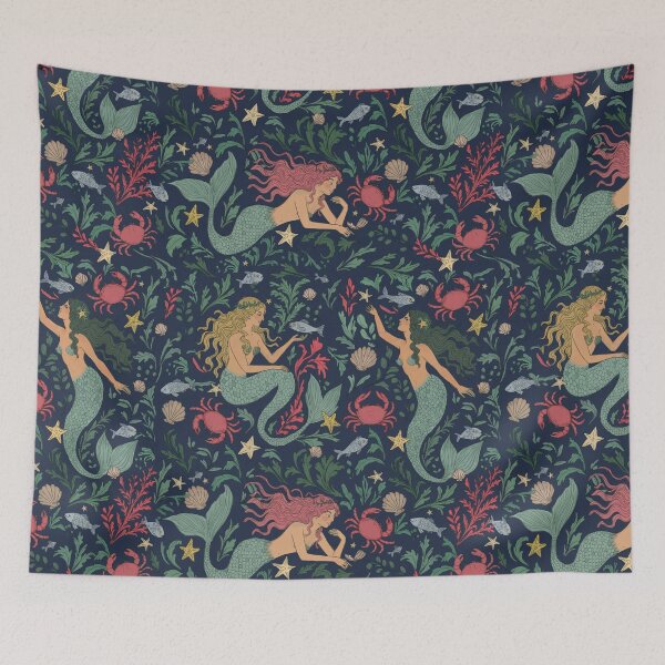 Item preview, Vintage Mermaids in the Ocean – Blue designed and sold by dmitterhofer.