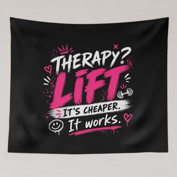 Item preview, Therapy? Lift Funny Gym Meme Shirt designed and sold by StoryInCode.
