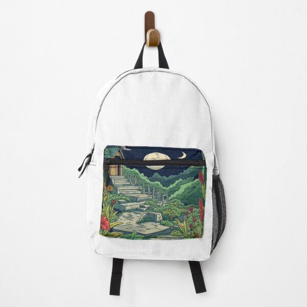Item preview, Mystical Moonlight Forest Cabin Cottagecore Art designed and sold by MoonAndMossStudio.
