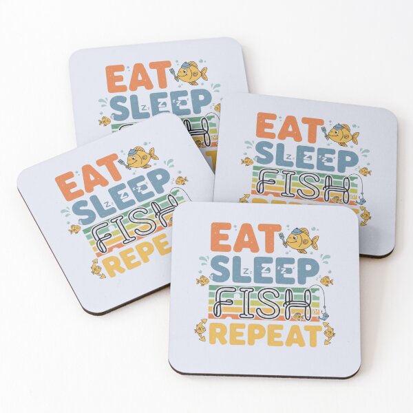 Item preview, Eat Sleep Fish Repeat Funny Fishing T-Shirt designed and sold by WearFine.