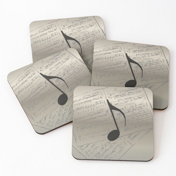 Item preview, Take Note Of Music Muted Gold Black Gray designed and sold by BrightrDayMusicArt.
