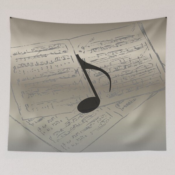 Item preview, Take Note Of Music Muted Gold Black Gray designed and sold by BrightrDayMusicArt.