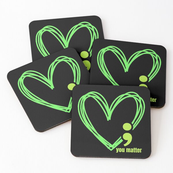 Item preview, You Matter Semicolon Heart Mental Health Awareness designed and sold by TeNovaStudio.