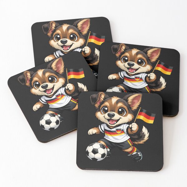 Item preview, Cute German Soccer Dog Puppy Deutschland Flag designed and sold by Tsugraf Designs.