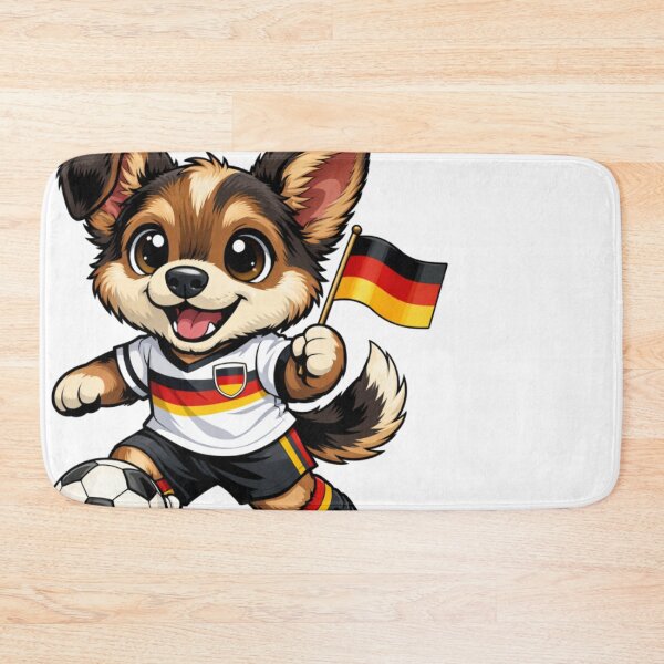 Item preview, Cute German Soccer Dog Puppy Deutschland Flag designed and sold by Tsugraf Designs.
