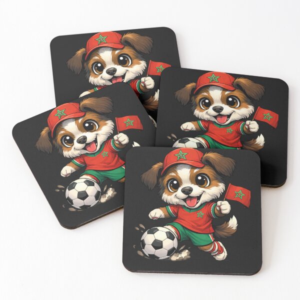 Item preview, Moroccan Soccer Dog Puppy Football Fan designed and sold by Tsugraf Designs.