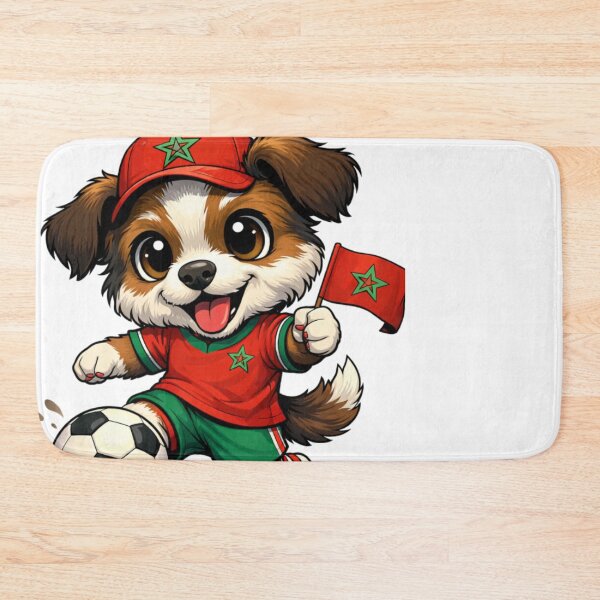 Item preview, Moroccan Soccer Dog Puppy Football Fan designed and sold by Tsugraf Designs.