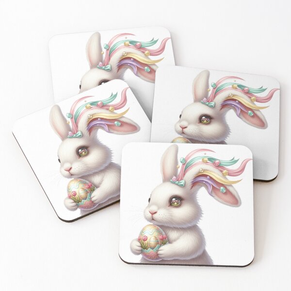 Item preview, White Bunny Rainbow Egg Tulips designed and sold by AbanoubStore.