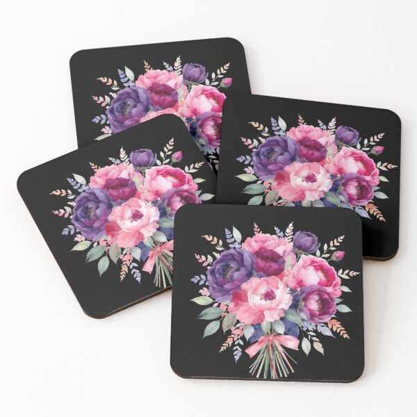 Item preview, Bright Pink and Purple Peonies Watercolor Bouquet designed and sold by shudge_art.