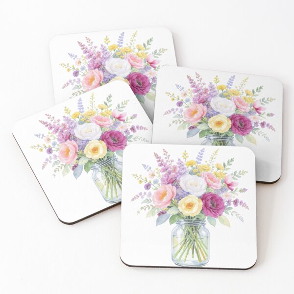 Item preview, Wildflowers Watercolor Bouquet in a Jar designed and sold by shudge_art.
