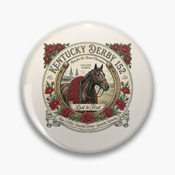 Item preview, Golden Tempo 2026 Kentucky Derby 152 horse racing design designed and sold by Ginny Luttrell.