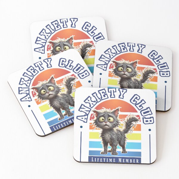 Item preview, Anxiety Club Lifetime Member Shirt, Funny Anxiety Cat Tee, Retro Vintage Style Mental Health Humor Shirt, Overstimulated Cat Graphic Tee designed and sold by LAJdesigns.