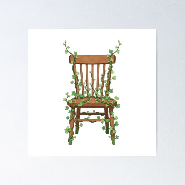 Item preview, Wooden Chair Ivy Overgrown Illustration designed and sold by AbanoubStore.