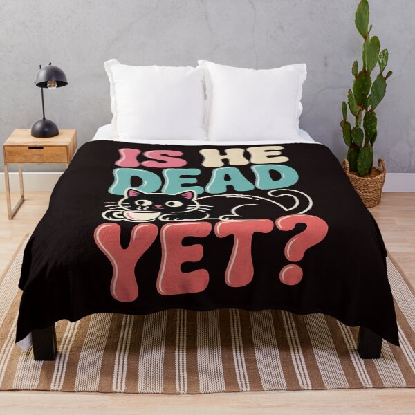 Item preview, Is He Dead Yet Cat – Funny Black Cat Dark Humor Retro Meme Design designed and sold by Redgiant87x.