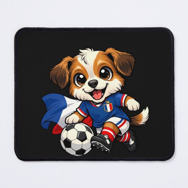 Item preview, Cute French Dog Soccer Fan Puppy Football designed and sold by Tsugraf Designs.