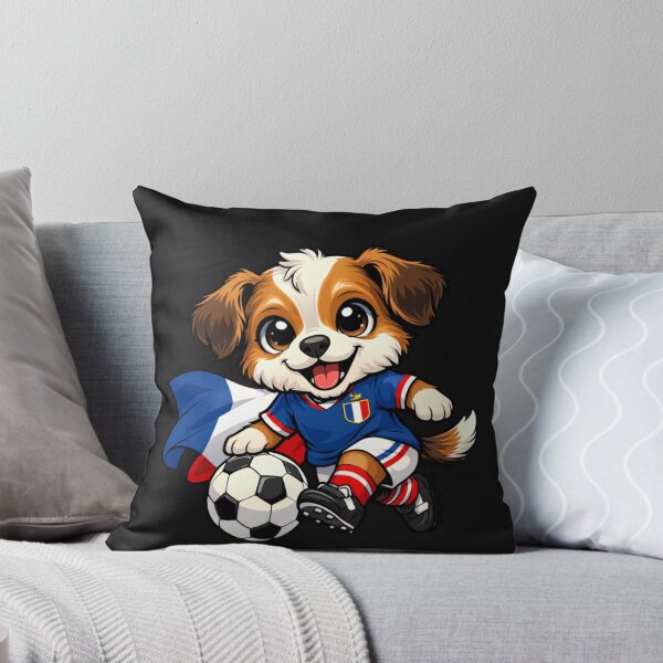 Item preview, Cute French Dog Soccer Fan Puppy Football designed and sold by Tsugraf Designs.
