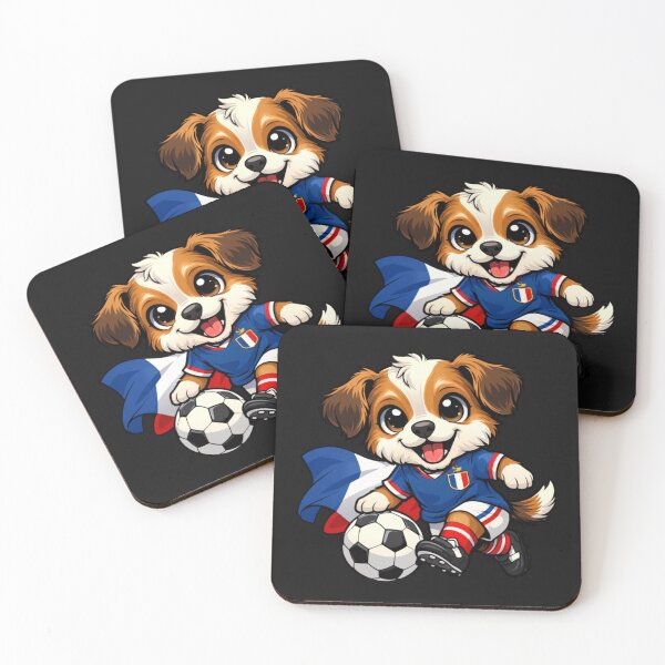Item preview, Cute French Dog Soccer Fan Puppy Football designed and sold by Tsugraf Designs.