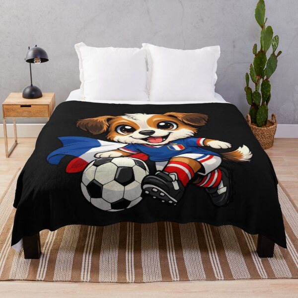 Item preview, Cute French Dog Soccer Fan Puppy Football designed and sold by Tsugraf Designs.
