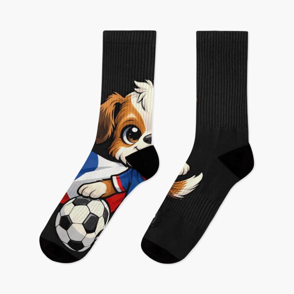 Item preview, Cute French Dog Soccer Fan Puppy Football designed and sold by Tsugraf Designs.