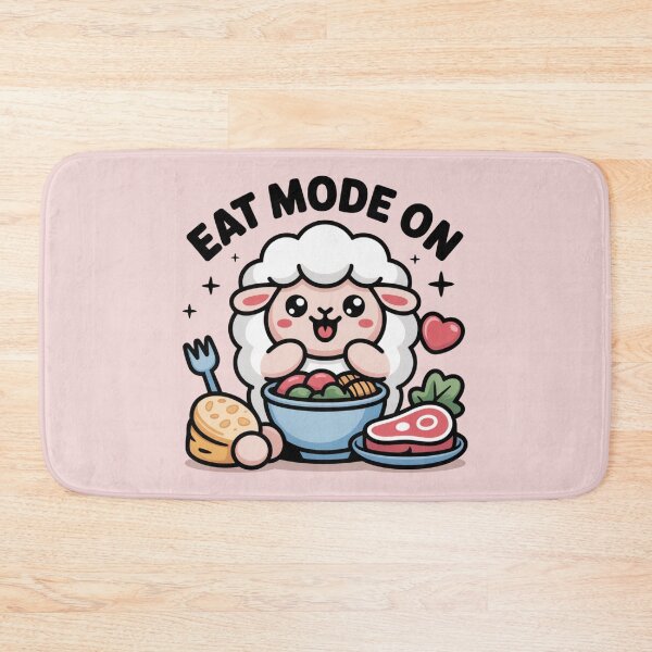 Item preview, Funny Eid Al Adha Sheep T-Shirt – Eat Mode ON Cute Kawaii Sheep Design designed and sold by ABLAT_CREATIONS.