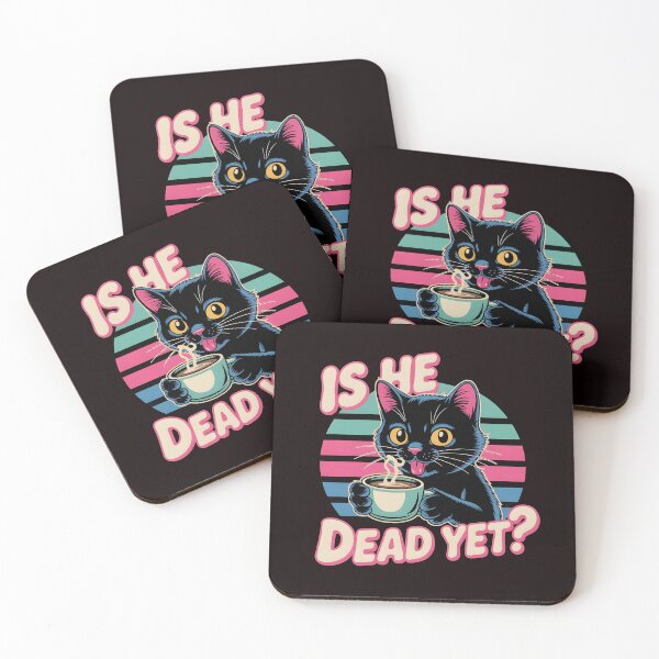 Item preview, Is He Dead Yet Cat Retro – Dark Humor Sarcastic Black Cat Style designed and sold by Redgiant87x.