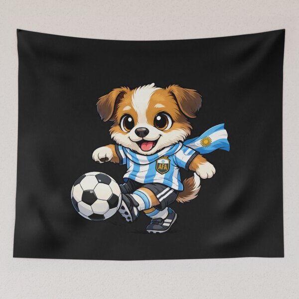 Item preview, Cute Dog Argentina Soccer Fan Puppy Football designed and sold by Tsugraf Designs.