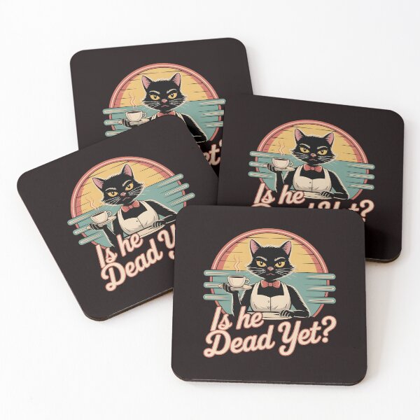 Item preview, Is He Dead Yet Cat Graphic – Dark Humor Retro Cat Meme Sarcastic Style designed and sold by Redgiant87x.