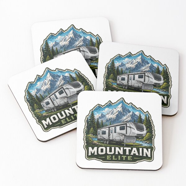 Item preview, Mountain Elite Fifth Wheel RV Art - Scenic Alpine River Camping Design designed and sold by SasquatchTrail.