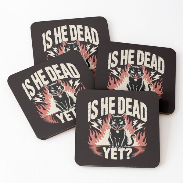Item preview, Is He Dead Yet Cat Funny – Black Cat Retro Dark Humor Apparel designed and sold by Redgiant87x.