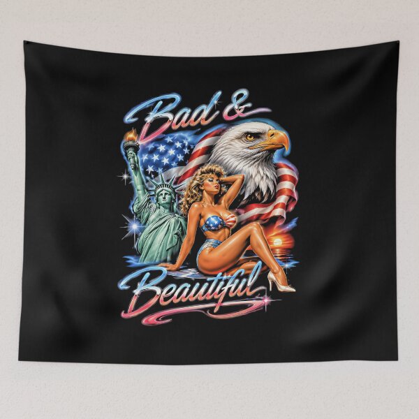 Item preview, Bad and Beautiful Patriotic Eagle Statue of Liberty Neon designed and sold by graphixpolash.