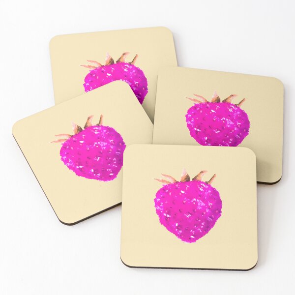 Item preview, HOT PINK STRAWBERRY On GOLD | Unique POP ART Design | Luxury Aesthetic designed and sold by BlueberrySwan.