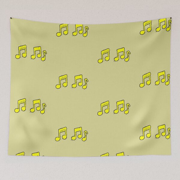 Item preview, Yellow Musical Notes Grunge Minimal designed and sold by AstronautMerch.