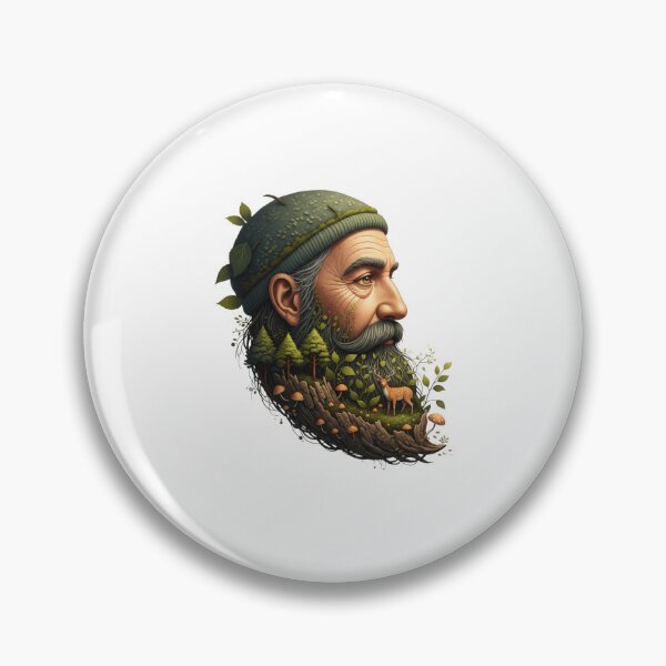 Item preview, Elderly Man Forest Beard Portrait designed and sold by AbanoubStore.