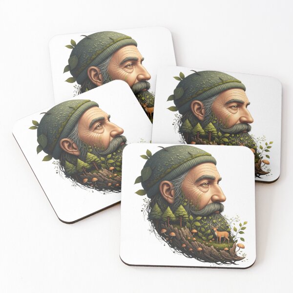 Item preview, Elderly Man Forest Beard Portrait designed and sold by AbanoubStore.