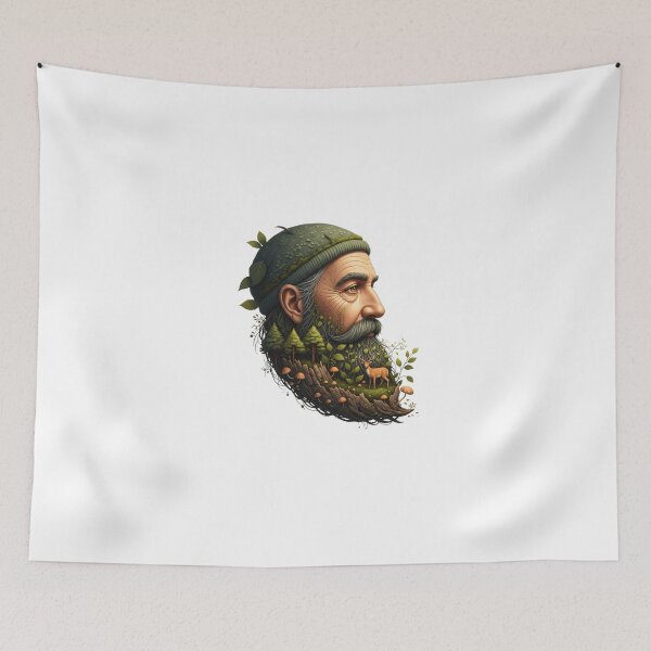 Item preview, Elderly Man Forest Beard Portrait designed and sold by AbanoubStore.