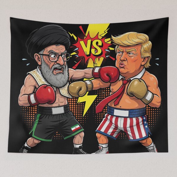 Item preview, Donald Trump vs Ali Khamenei Boxing designed and sold by Mizaaj.