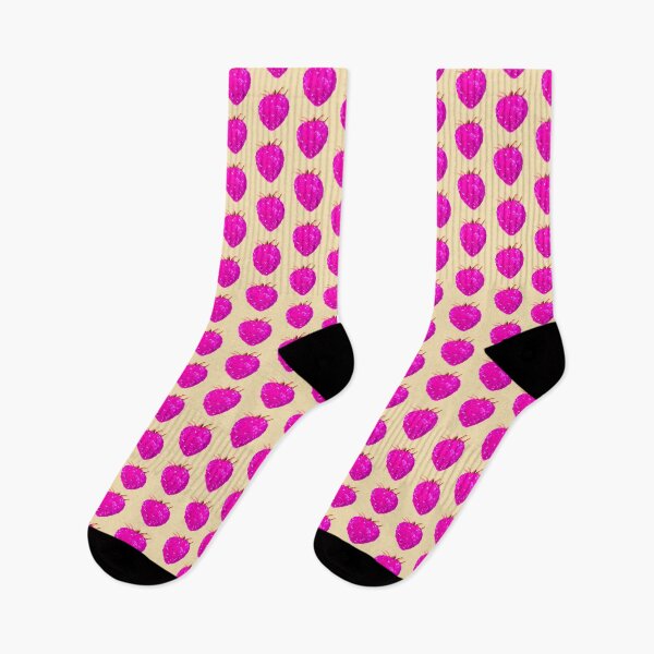 Item preview, PINK STRAWBERRY Polka Pattern| Pop Art Fruit Print | Soft Beige Aesthetic | gift idea designed and sold by BlueberrySwan.
