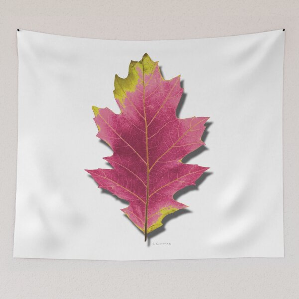 Item preview, Spring Pink Green Oak Leaf Botanical Nature Art designed and sold by Sharon Cummings Art.