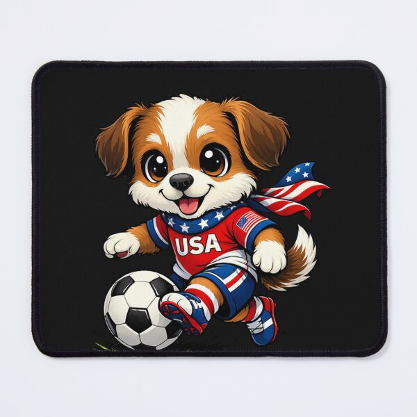 Item preview, Cute Puppy Soccer Player USA Flag Dog Lover designed and sold by Tsugraf Designs.